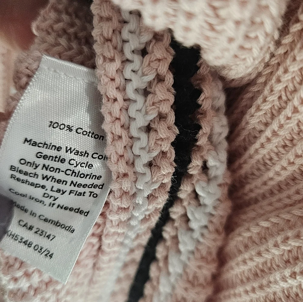 Talbots Gold Button Preppy Cotton Pink V-Neck Women's Cardigan Sweater
